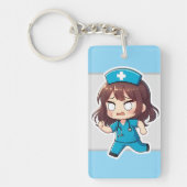 Porte-clés Infirmière Chibi Originale - Le Shift Frénétique (Devant)