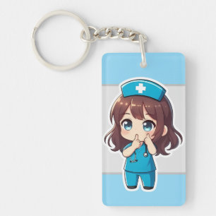 Porte-clés Infirmière Chibi Originale - Le Silence de Minuit
