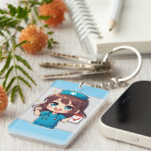 Porte-clés Infirmière Chibi Originale - Vie de soins infirmie (Devant droit)