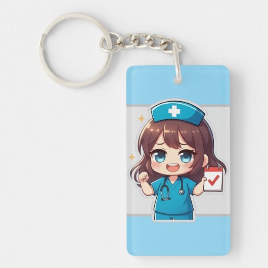 Porte-clés Infirmière Chibi Originale - Vie de soins infirmie (Devant)