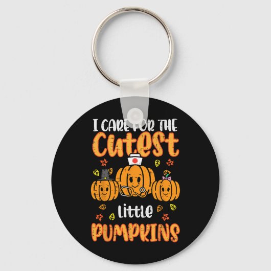 Porte-clés Infirmière citrouille Halloween Scrub Top Automne  (Recto)