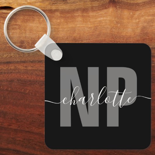 Porte-clés Infirmière de NP personnalisée Praticien Diplôme C (Recto)