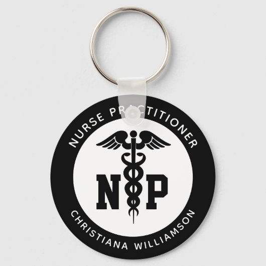 Porte-clés Infirmière de NP personnalisée Praticien Diplôme C (Recto)