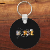 Porte-clés Infirmière d'Halloween avec Citrouille Boo Spider  (Recto)