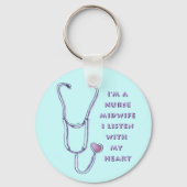 Porte-clés Infirmière du Coeur stéthoscope (Recto)