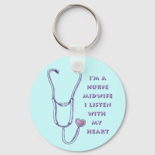 Porte-clés Infirmière du Coeur stéthoscope (Recto)