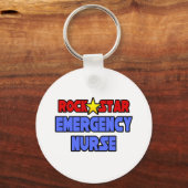 Porte-clés Infirmière d'urgence rock Star (Recto)