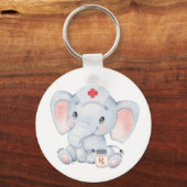Porte-clés Infirmière éléphant mignonne (Recto)
