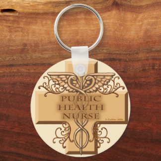 Porte-clés Infirmière en santé publique Caduceus nom personna