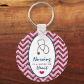 Porte-clés Infirmière est une oeuvre de Heart Saying avec Ste (Recto)