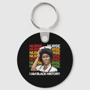 Porte-clés Infirmière femme noire afro rétro Mois de l'histoi