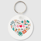 Porte-clés Infirmière Infirmière Outil Coeur (Recto)