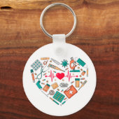 Porte-clés Infirmière Infirmière Outil Coeur (Recto)