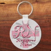 Porte-clés Infirmière inscrite, persiennes de croix roses (Recto)