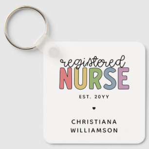 Porte-clés Infirmière inscrite sur mesure Colorful Graduation
