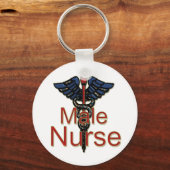 Porte-clés Infirmière masculine avec Caduceus (Recto)