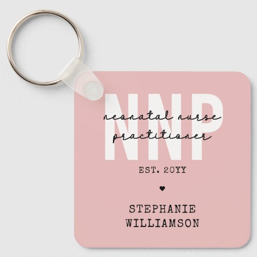 Porte-clés Infirmière néonatale NNP personnalisée (Recto)
