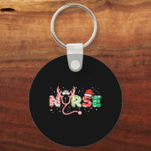 Porte-clés Infirmière noël stéthoscope infirmiers xmas frotte (Recto)
