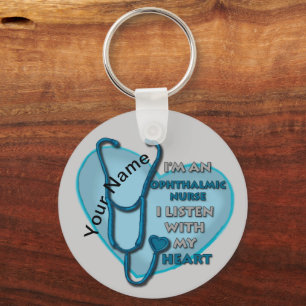 Porte-clés Infirmière ophtalmique Blue Heart keychain