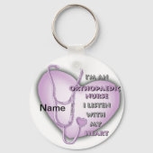 Porte-clés Infirmière orthopédique du coeur pourpre (Recto)