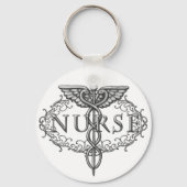 Porte-clés Infirmière Oval argenté (Recto)