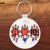 Porte-clés Infirmière pédiatrique—"Peace Love Pediatrics" mig (Recto)