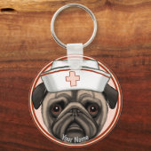Porte-clés Infirmière Pug (Recto)