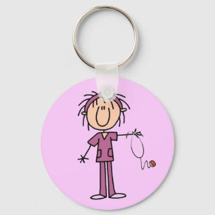 Porte-clés Infirmière représentée par un personnage féminin s