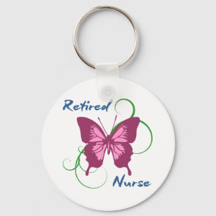 Porte-clés Infirmière retraitée (papillon)