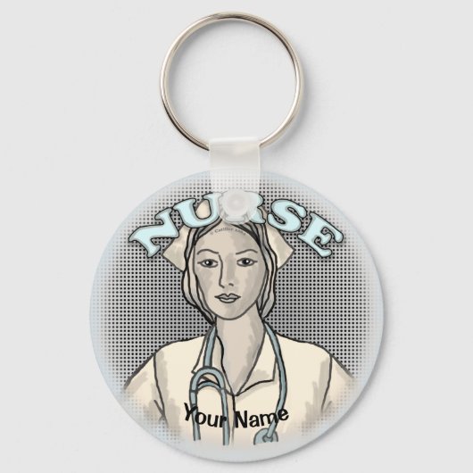 Porte-clés infirmière rétro (Recto)