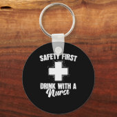 Porte-clés Infirmière Safety First Drink (Recto)