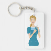 Porte-clés Infirmière souriante avec seringue (Devant)