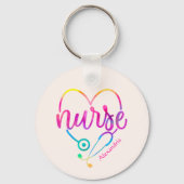 Porte-clés Infirmière stéthoscope (Recto)
