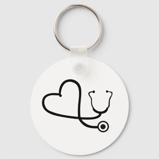 Porte-clés Infirmière Stethoscope Coeur (Recto)