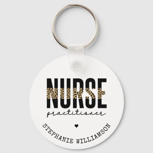 Porte-clés Infirmière sur mesure NP cheetah Graduation (Recto)