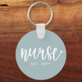 Porte-clés Infirmière sur mesure Typographie Est Infirmière d (Recto)