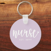 Porte-clés Infirmière sur mesure Typographie Est Infirmière d (Verso)