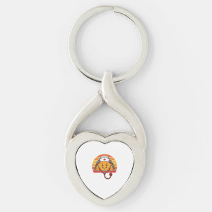 Porte-clés Infirmière Taco Rétro Gravure Vintage Design_1