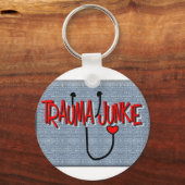 Porte-clés Infirmière Trauma Cadeaux "Trauma Junkie" (Recto)