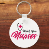 Porte-clés Infirmières Mercis | Rose (Recto)