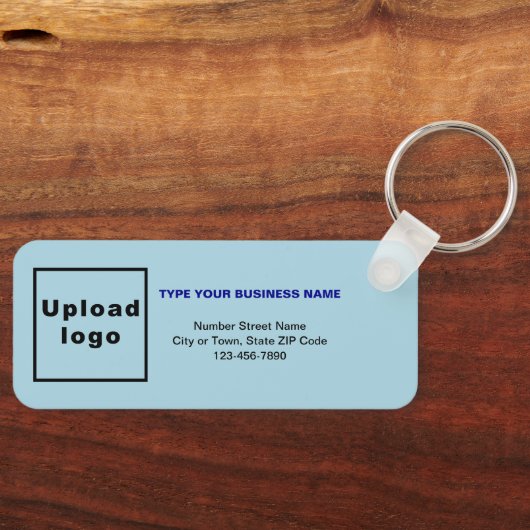 Porte-clés Information minimale de l'entreprise Rectangle ble (Recto)