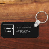 Porte-clés Information minimale de l'entreprise Rectangle noi (Recto)
