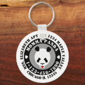 Porte-clés Informations de contact d'urgence de Momma Panda p (Recto)