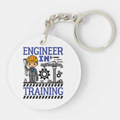 Porte-clés Ingénieur dans l'entraînement des garçons STEM (Dos)