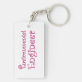 Porte-clés Ingénieur De l'environnement rose (Dos)