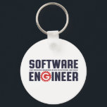 Porte-clés Ingénieur logiciel drôle Ingénieur Humour majeur<br><div class="desc">Ingénieur logiciel parce que freaking awesome n'est pas un titre de travail officiel. Marchandises d'ingénierie drôle pour les ingénieurs geeks et nerd qui aiment l'humour, citations pleines d'esprit et blagues. Design cool à porter sur votre travail et montrer votre passion dans le codage et la programmation. Grand cadeau pour papa,...</div>