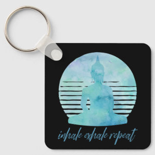 Porte-clés Inhale Exhale Répéter bleu