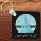 Porte-clés Inhale Exhale Répéter bleu (Recto)