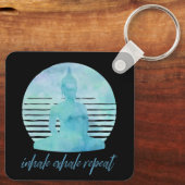 Porte-clés Inhale Exhale Répéter bleu (Verso)