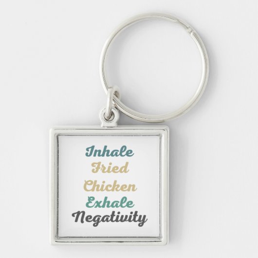 Porte-clés Inhale Frit poulet Exhale Négativité Porte - clés (Devant)